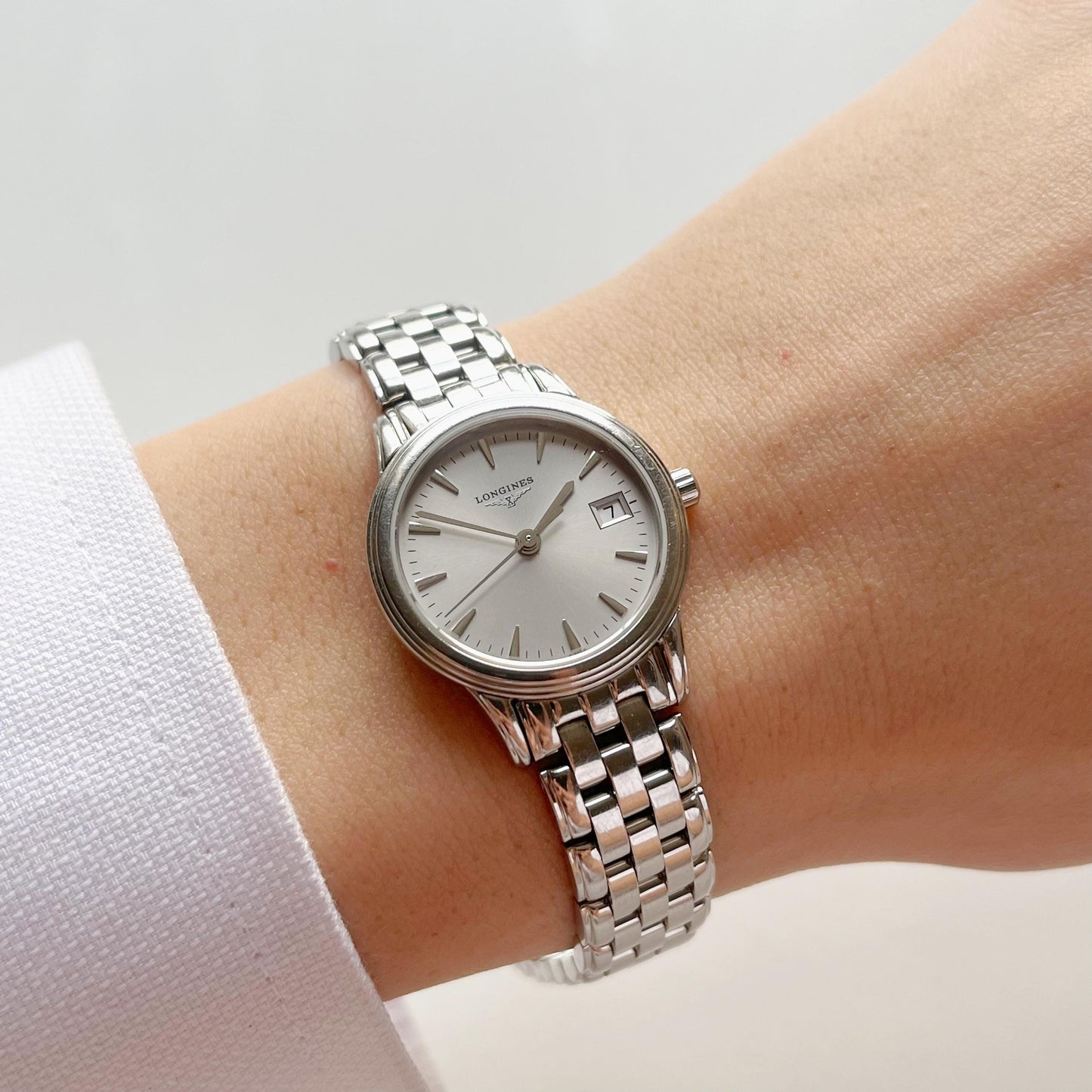 Longines Vintage Women’s Silver Watch, Date Watch, Boxed, Gift For Her - 18.5cm