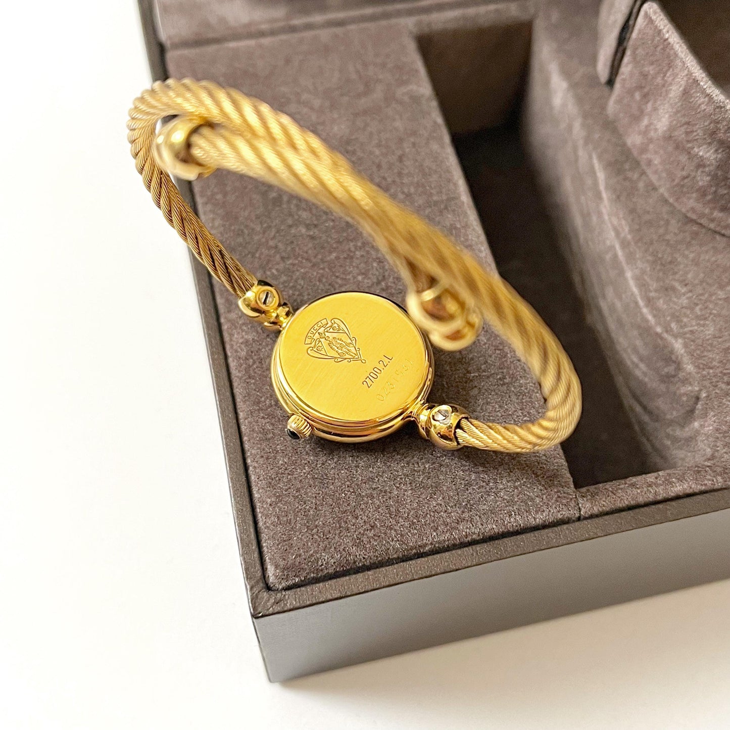 Gucci Vintage Women’s Bangle Gold Watch, Mother of Pearl Dial, Gift for Her