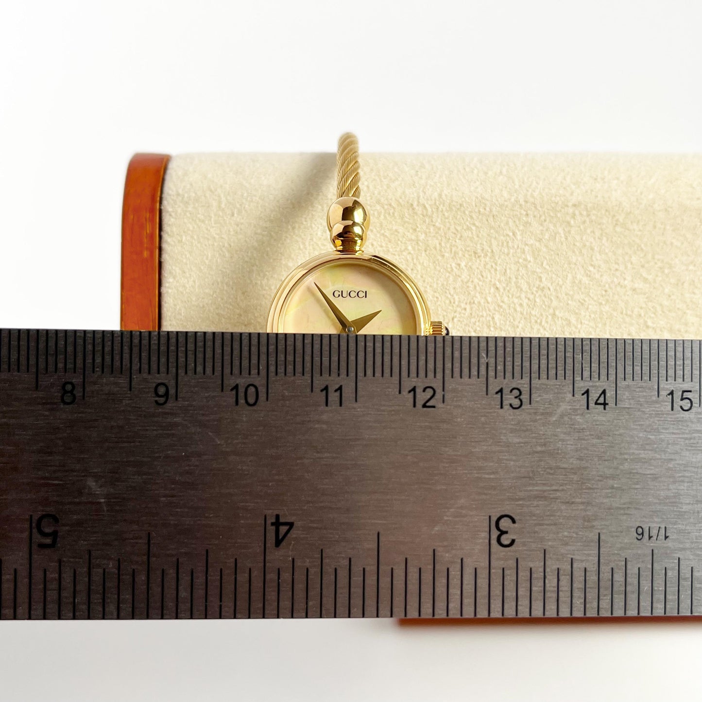 Gucci Vintage Women’s Bangle Gold Watch, Mother of Pearl Dial, Gift for Her