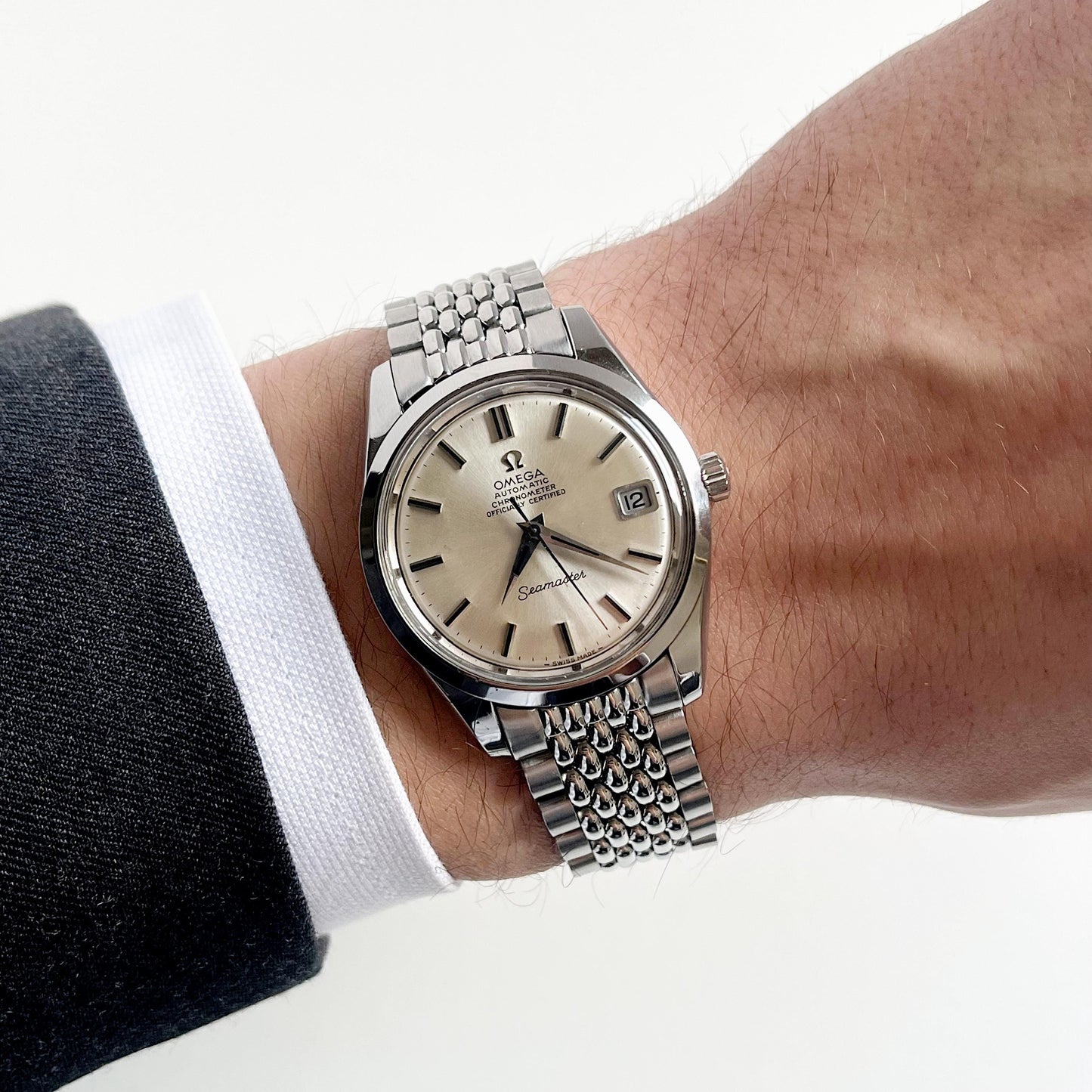 OMEGA SEAMASTER 166.010, Rare Vintage Man’s Stainless Steel Watch, Automatic Mechanical, Gift Box - 18cm