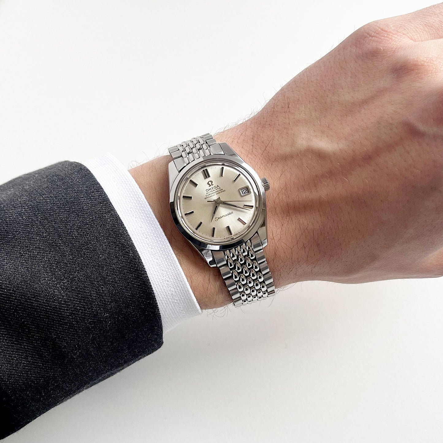 OMEGA SEAMASTER 166.010, Rare Vintage Man’s Stainless Steel Watch, Automatic Mechanical, Gift Box - 18cm