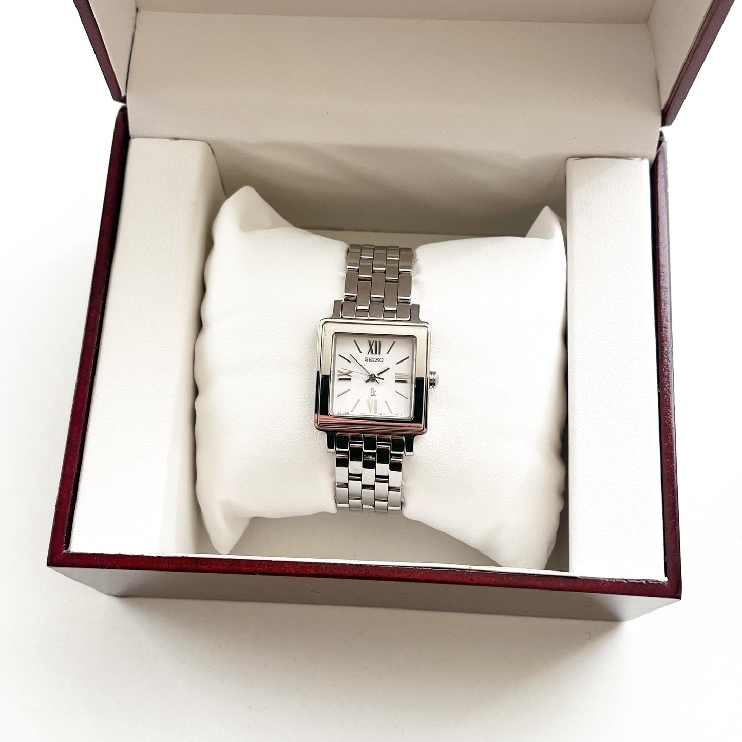 Seiko Square Silver Womens Vintage Watch, Boxed, Gift for Her, 15.5cm