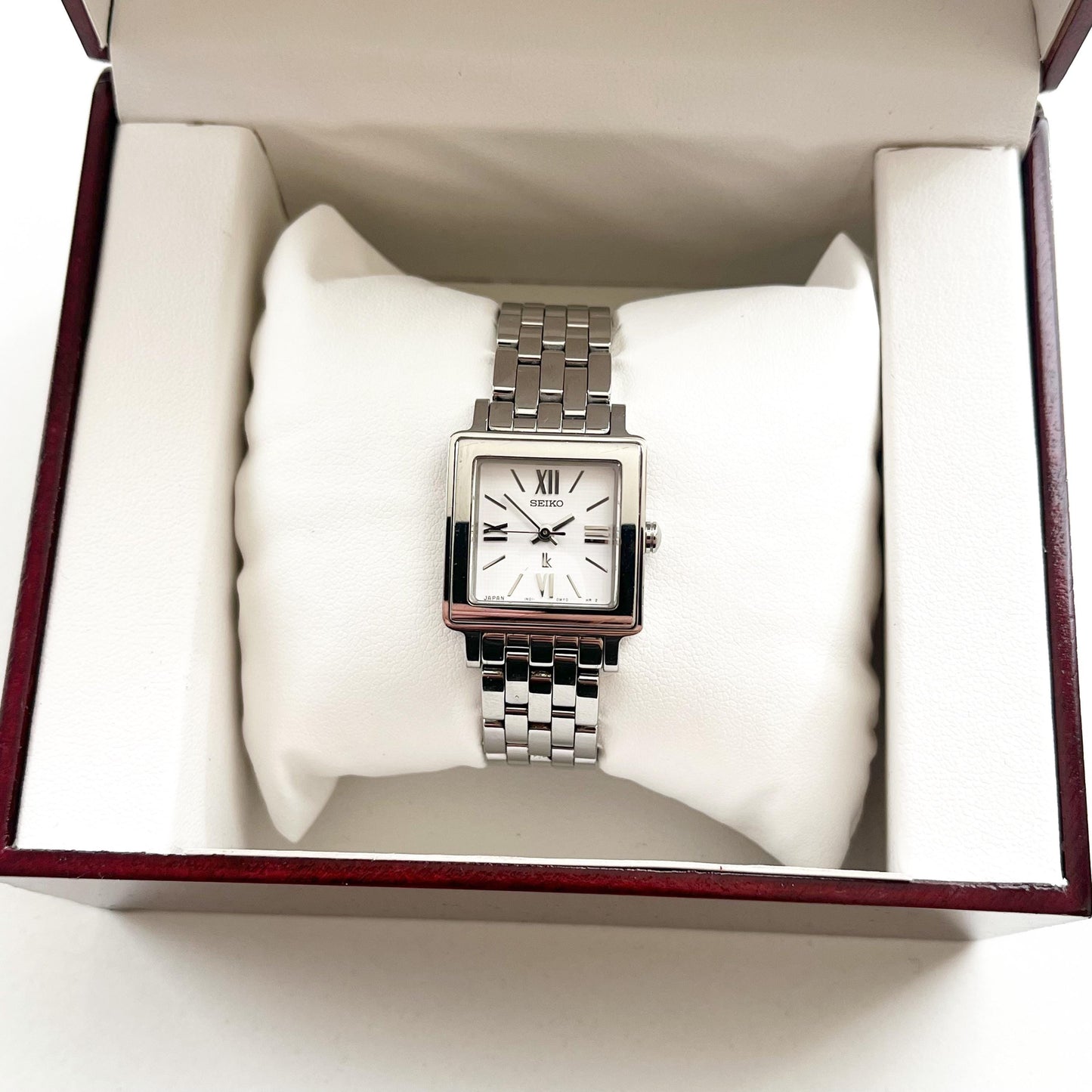 Seiko Square Silver Womens Vintage Watch, Boxed, Gift for Her, 15.5cm