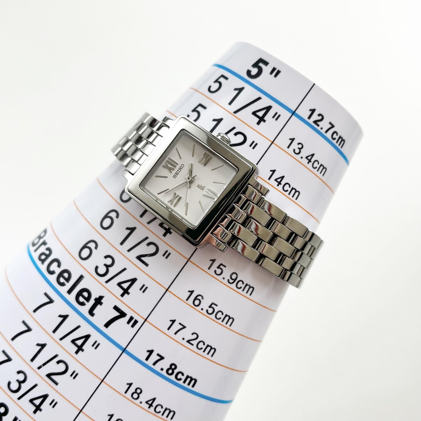 Seiko Square Silver Womens Vintage Watch, Boxed, Gift for Her, 15.5cm