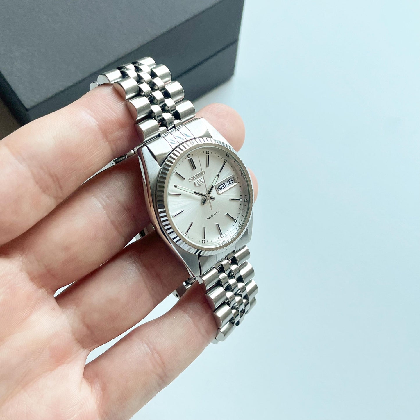 SEIKO Vintage Man’s Stainless Steel Watch, Automatic Mechanical, Boxed - 18cm