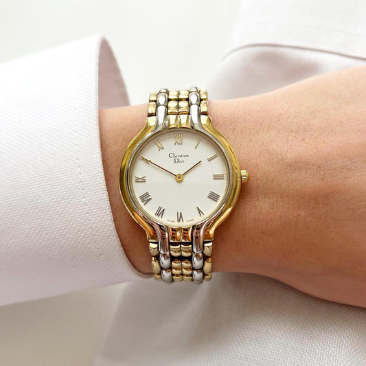 Christian Dior Vintage TwoTone Women’s Watch, Gift For Her, Boxed, 18cm
