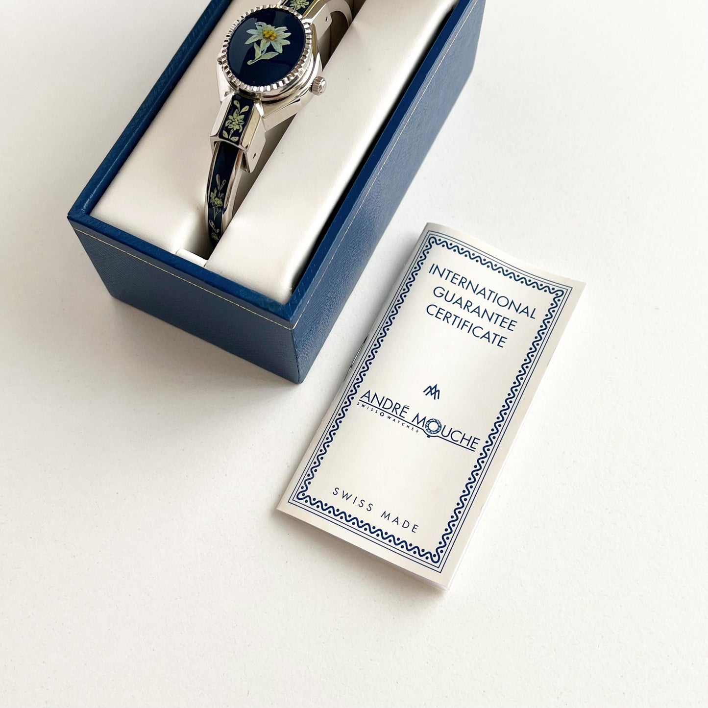 Andre Mouche Vintage Silver Watch, Boxed, Goft for Her