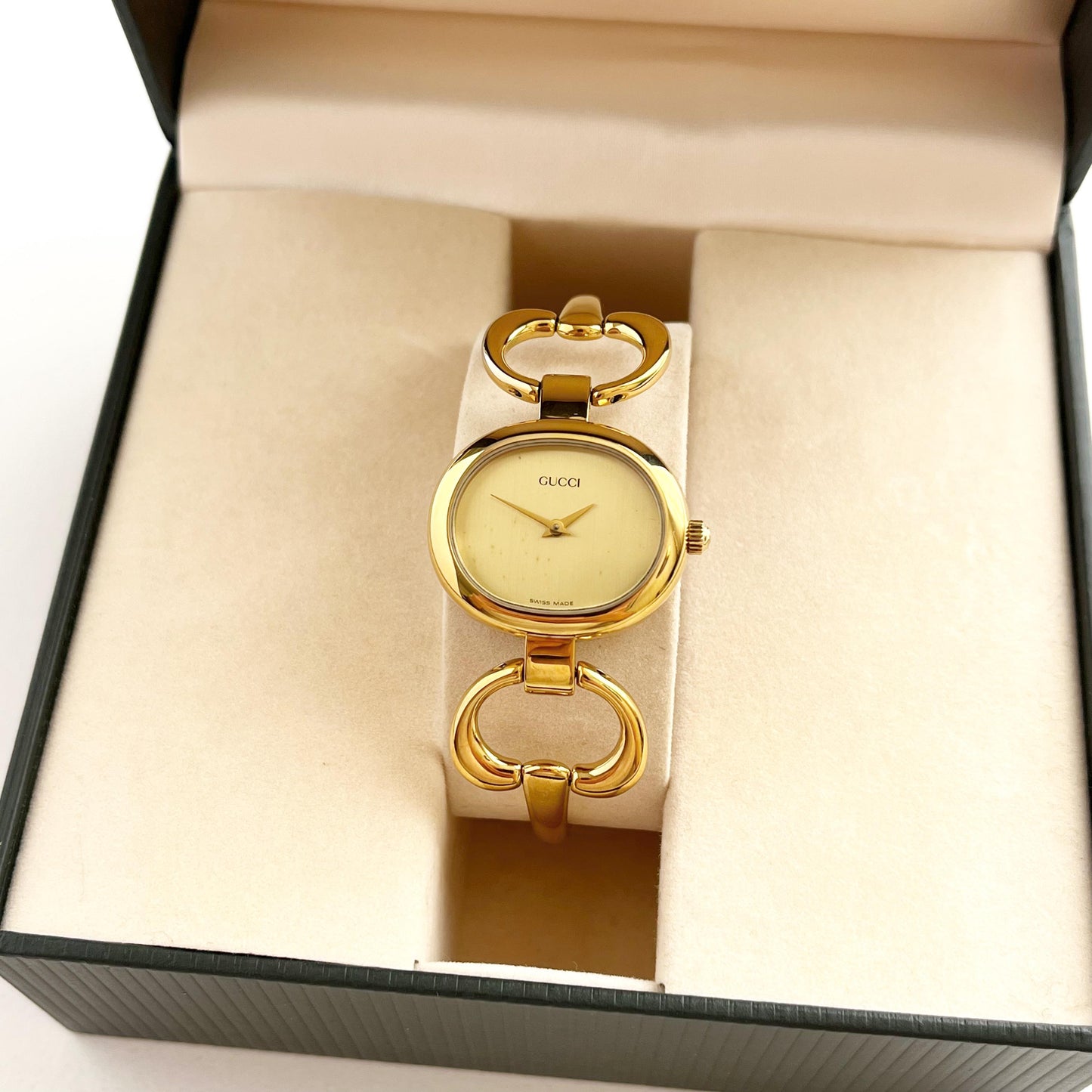 Gucci Watch, Gold Vintage Womens Bangle Boxed Watxh, Gift For Her, 16cm