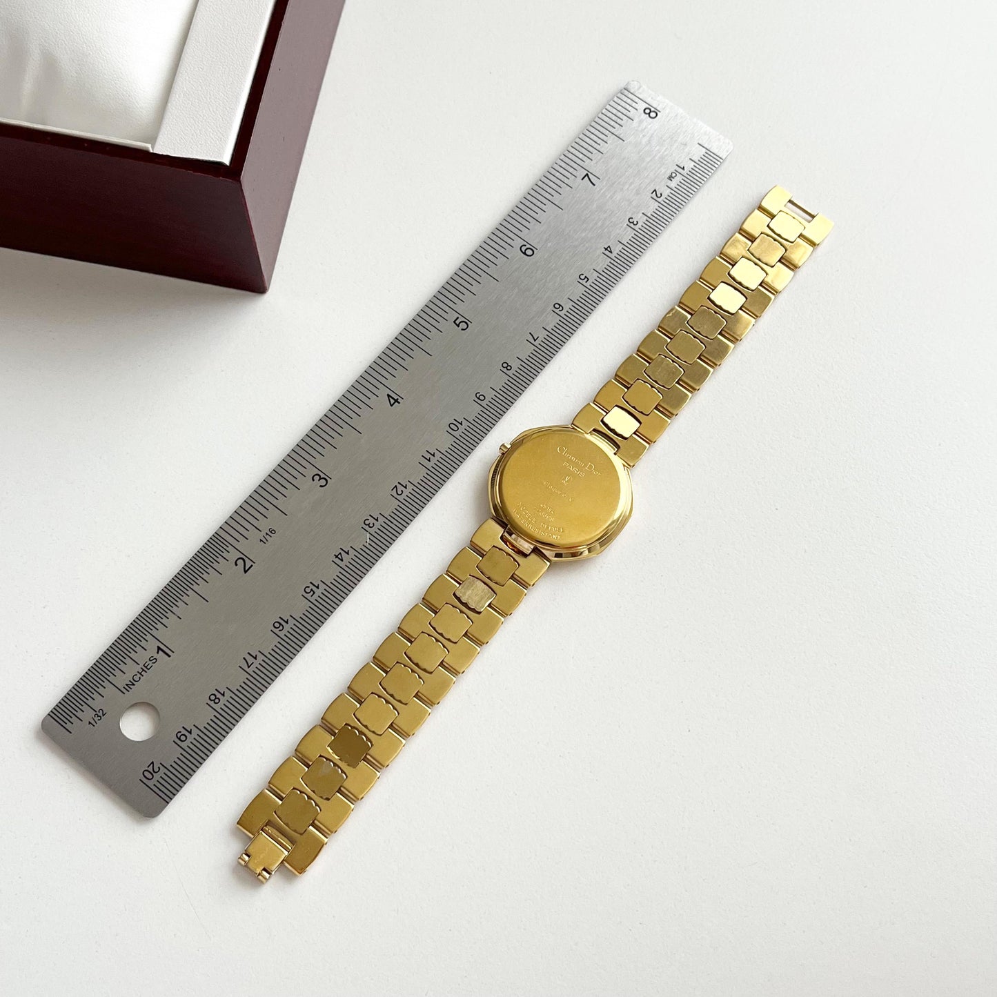 Christian Dior Vintage Womens Gold Watch, 12 stones Dial Watch, Gift for Her - 19cm