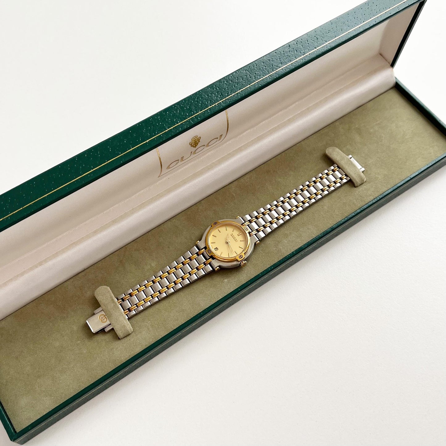 Vintage Gucci Women’s Watch, Boxed TwoTone Gucci, Gift For Her - 14.5cm