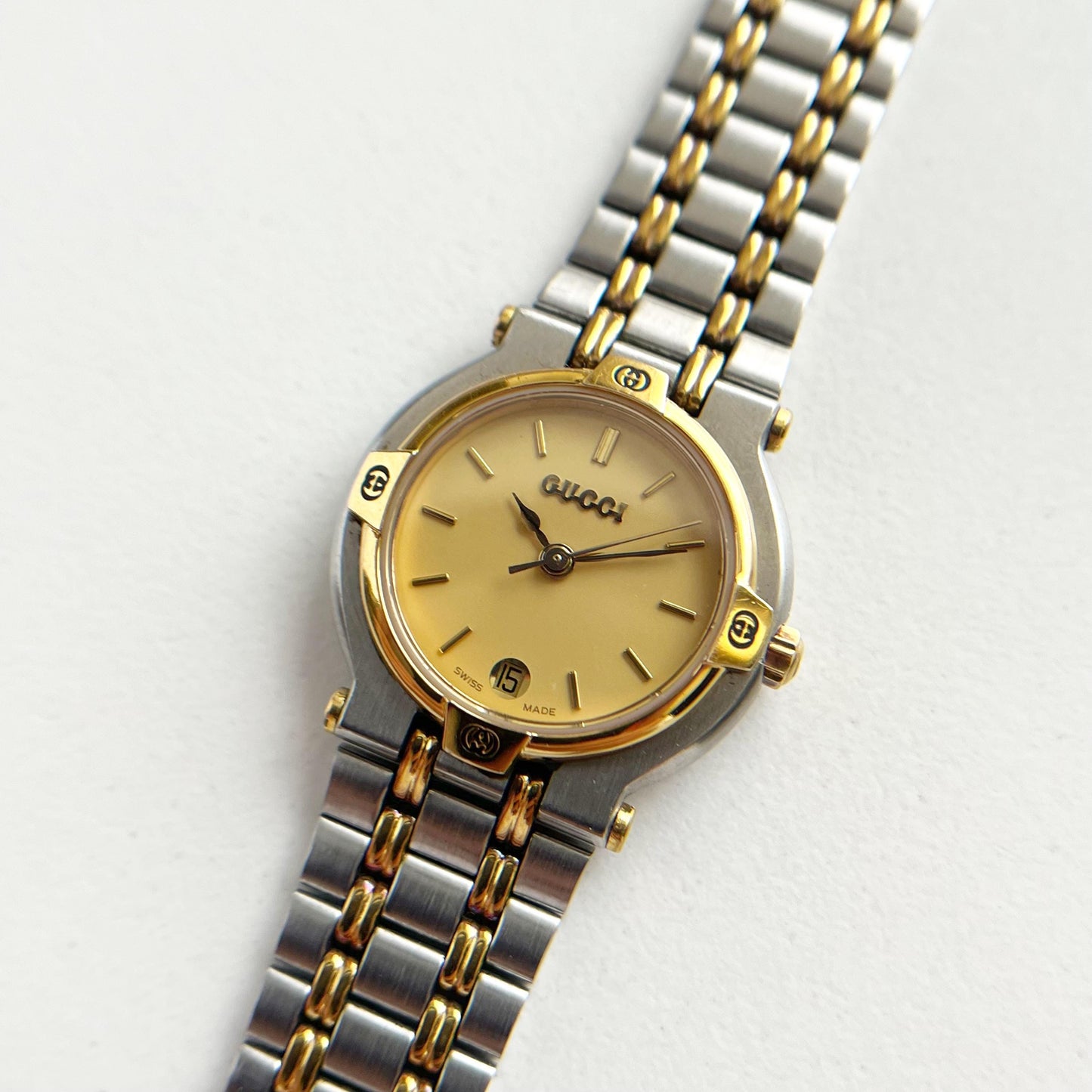 Vintage Gucci Women’s Watch, Boxed TwoTone Gucci, Gift For Her - 14.5cm