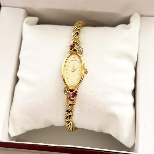 Seiko Rare Gold Tone Women’s Vintage Watch, Boxed, Gift for Her, 18cm