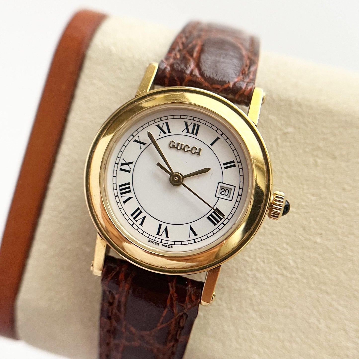 Gucci Gold Vintage Womens Watch, New Band, Gift for Her, Boxed