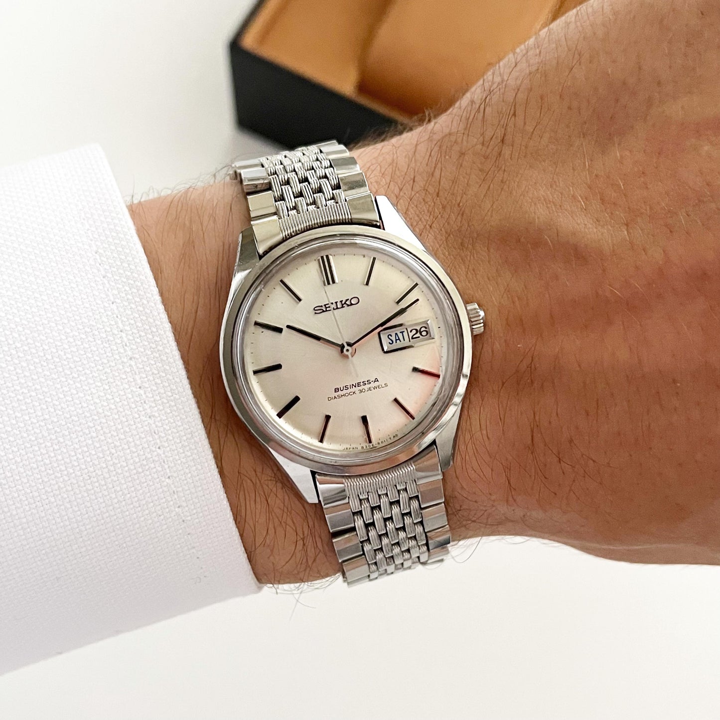 Seiko Vintage Mechanical Automatic Vintage Men’s Stainless Steel Watch, Boxed - 18.5cm