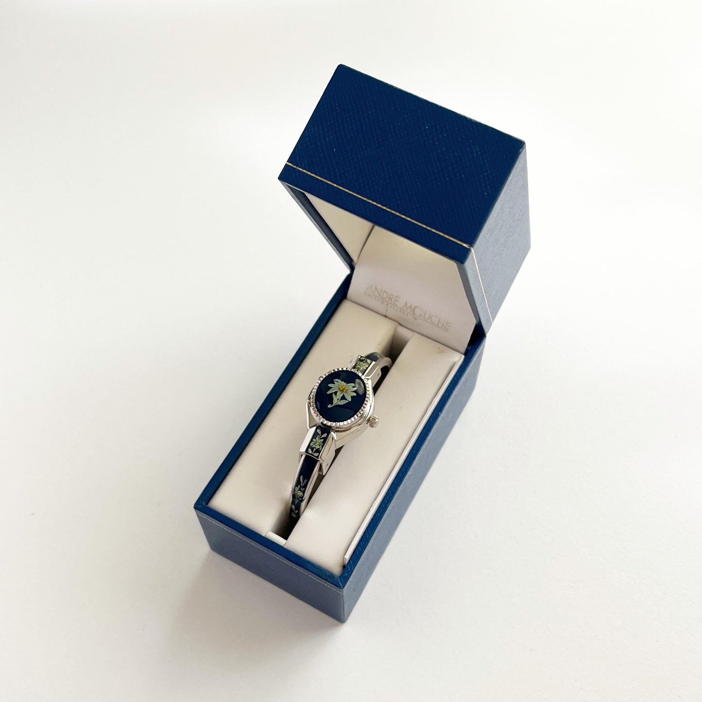 Andre Mouche Vintage Silver Watch, Boxed, Goft for Her
