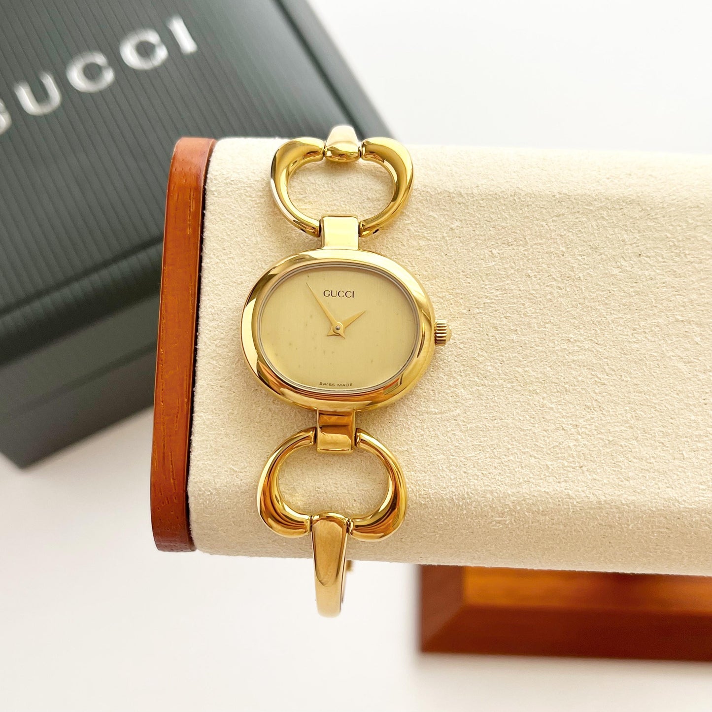 Gucci Watch, Gold Vintage Womens Bangle Boxed Watxh, Gift For Her, 16cm