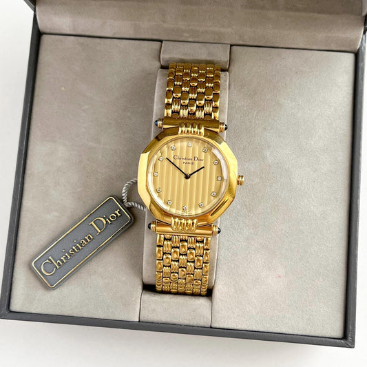 Christian Dior Vintage MINT watch, RARE Gold Womens Watch, Full Set, Boxed, Gift for Her