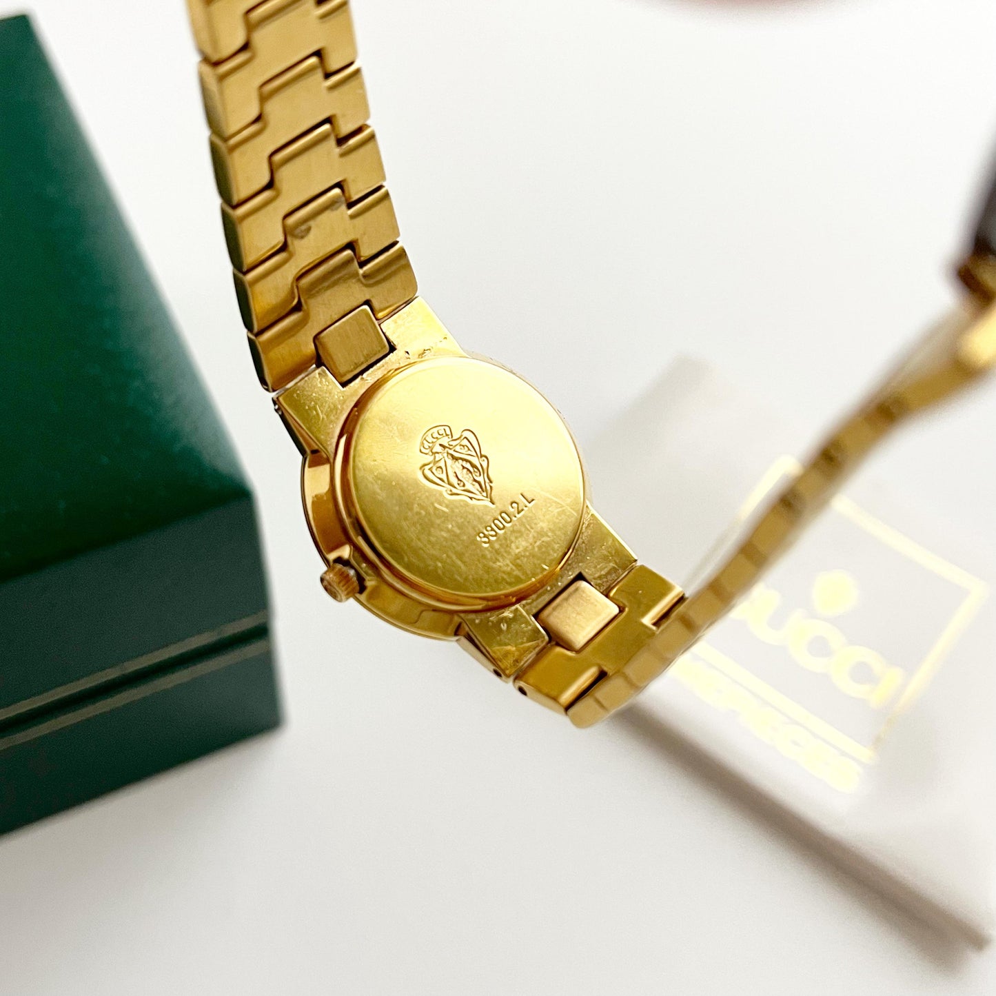 Gucci Gold Vintage Women’s Watch, Gold Dial, Boxed, Gift for Her, 15.5cm
