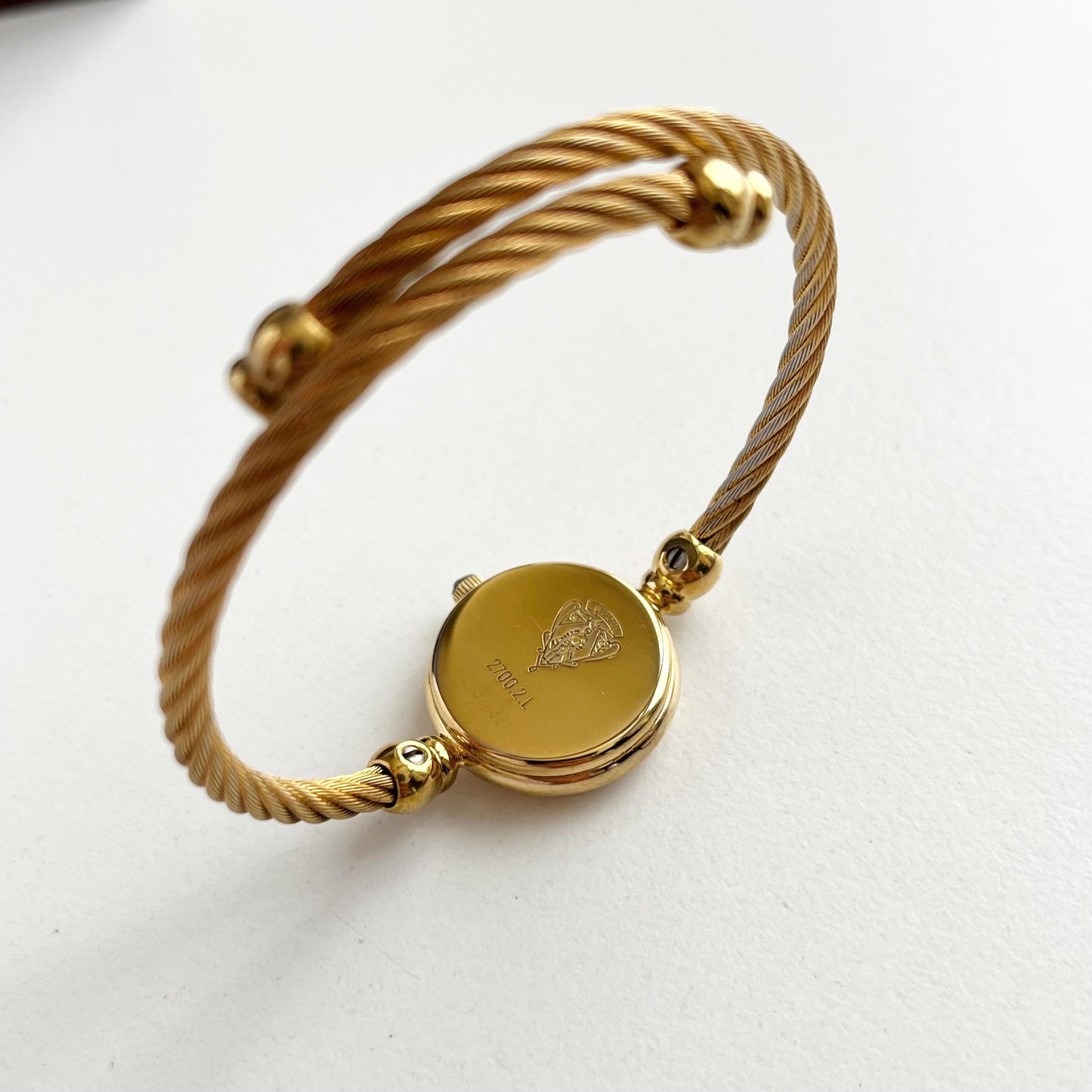 Gucci Women’s Vintage Watch, Black Dial, Bangle Gold Watch, Gift for Her