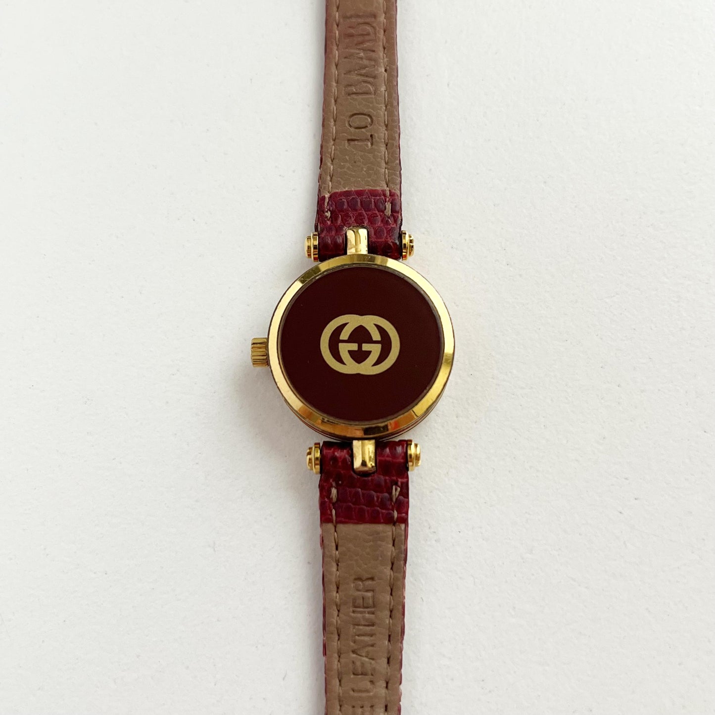 Gucci Vintage Women’s Watch, White Dial, Red Band, Gift For Her, Boxed