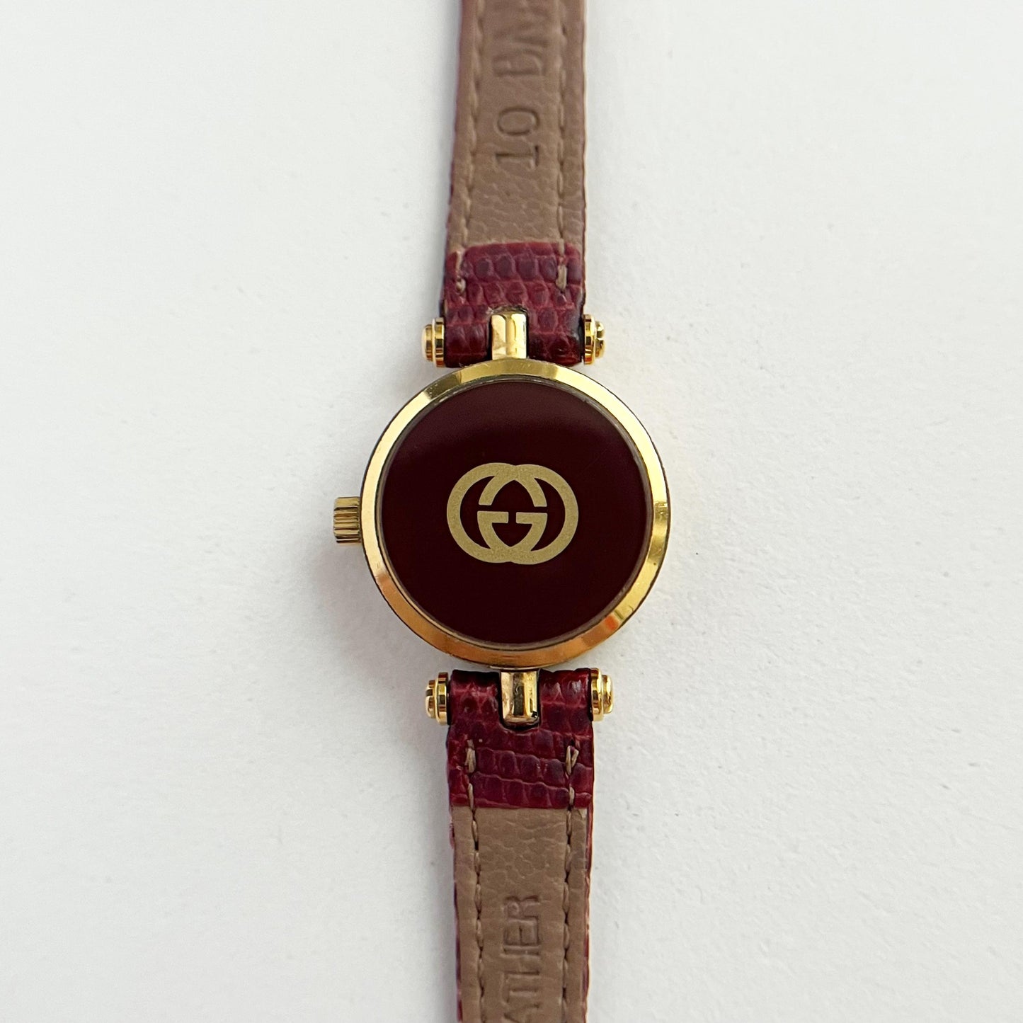Gucci Vintage Women’s Watch, White Dial, Red Band, Gift For Her, Boxed