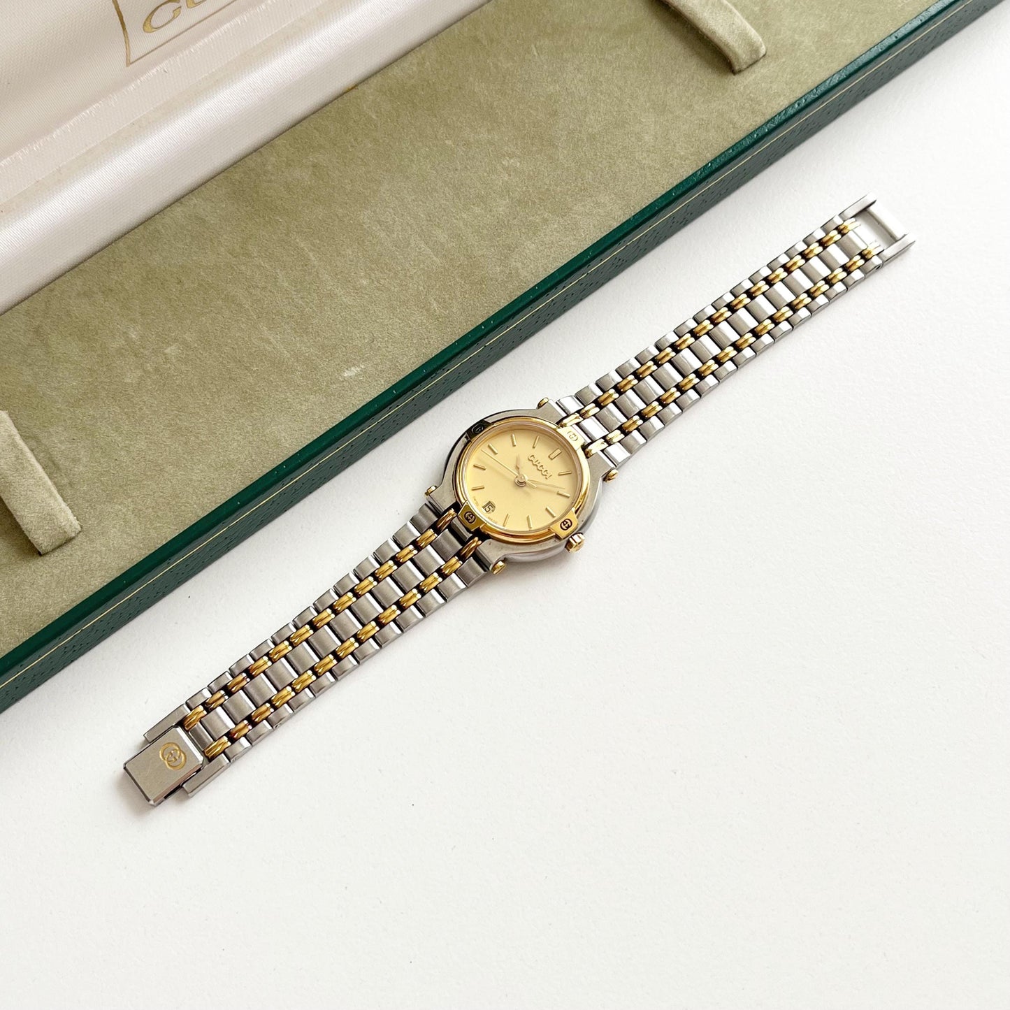 Vintage Gucci Women’s Watch, Boxed TwoTone Gucci, Gift For Her - 14.5cm