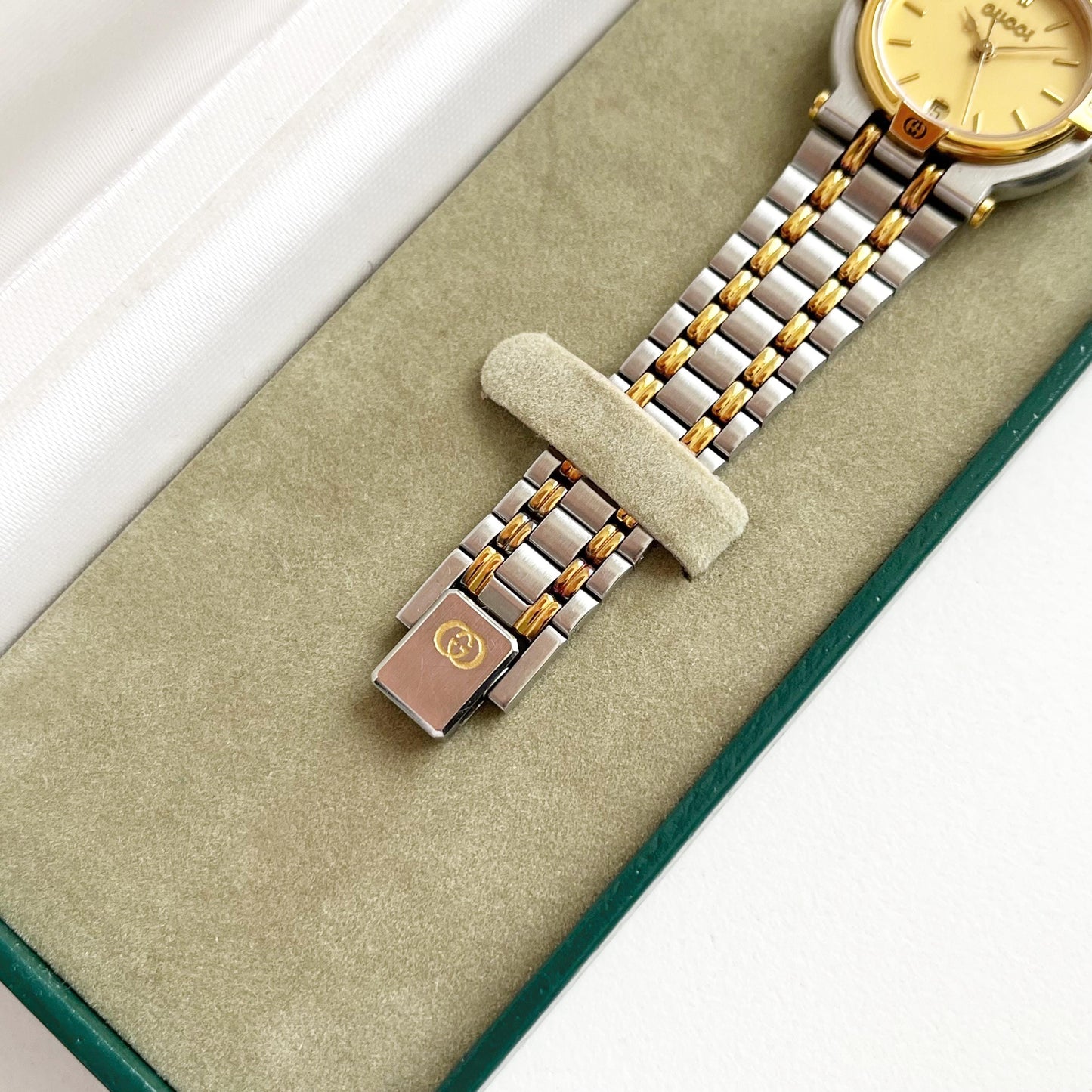 Vintage Gucci Women’s Watch, Boxed TwoTone Gucci, Gift For Her - 14.5cm