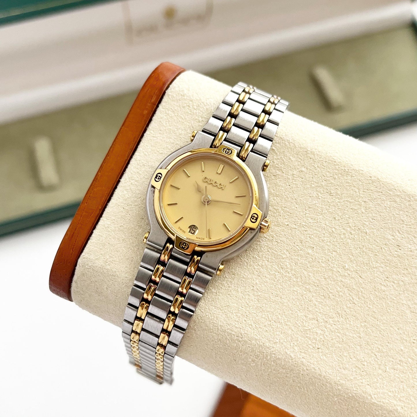 Vintage Gucci Women’s Watch, Boxed TwoTone Gucci, Gift For Her - 14.5cm