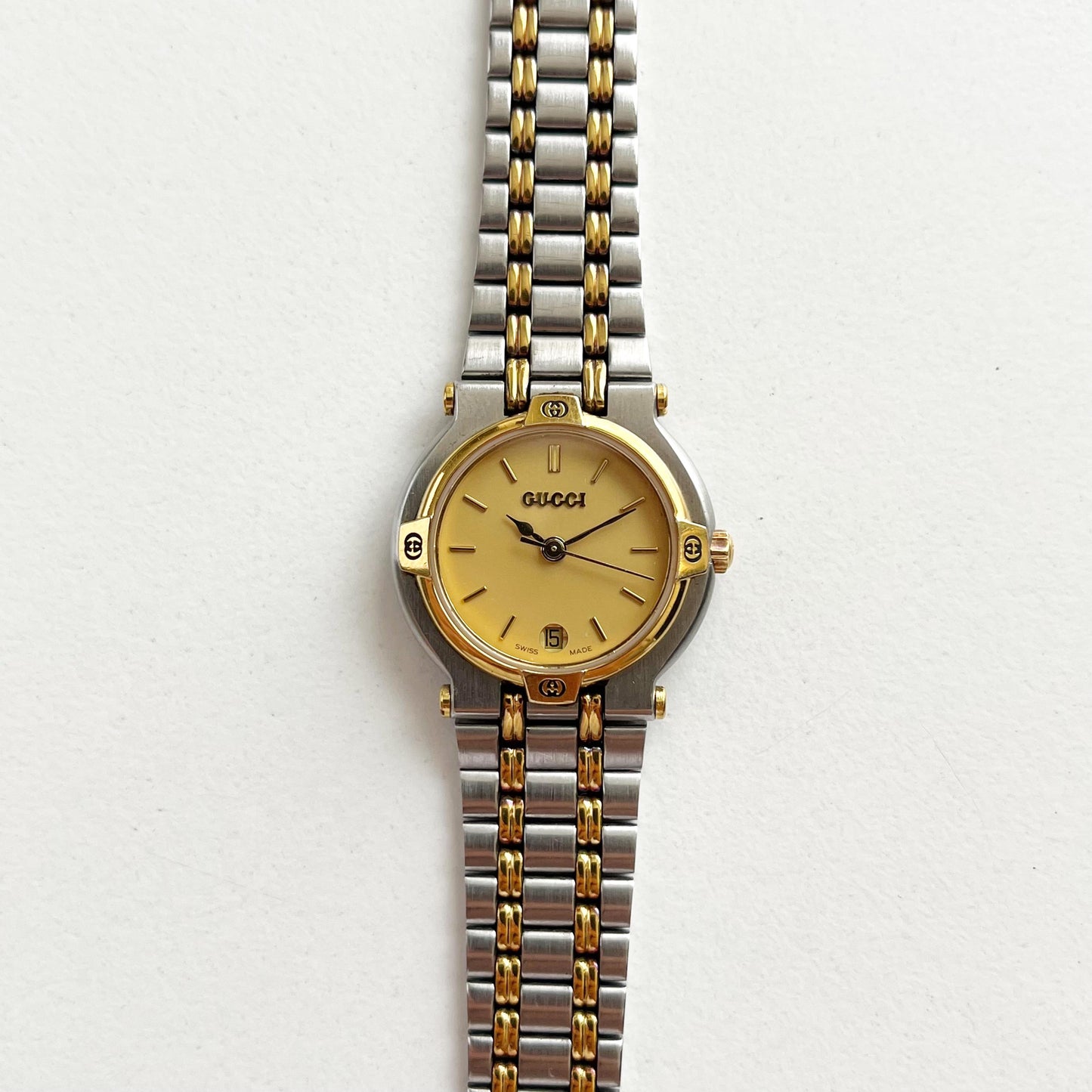 Vintage Gucci Women’s Watch, Boxed TwoTone Gucci, Gift For Her - 14.5cm