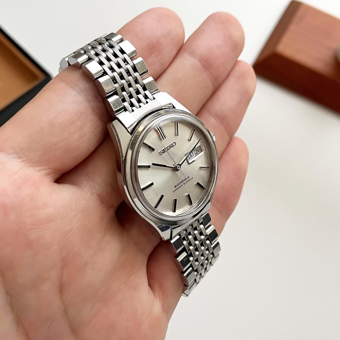 Seiko Vintage Mechanical Automatic Vintage Men’s Stainless Steel Watch, Boxed - 18.5cm