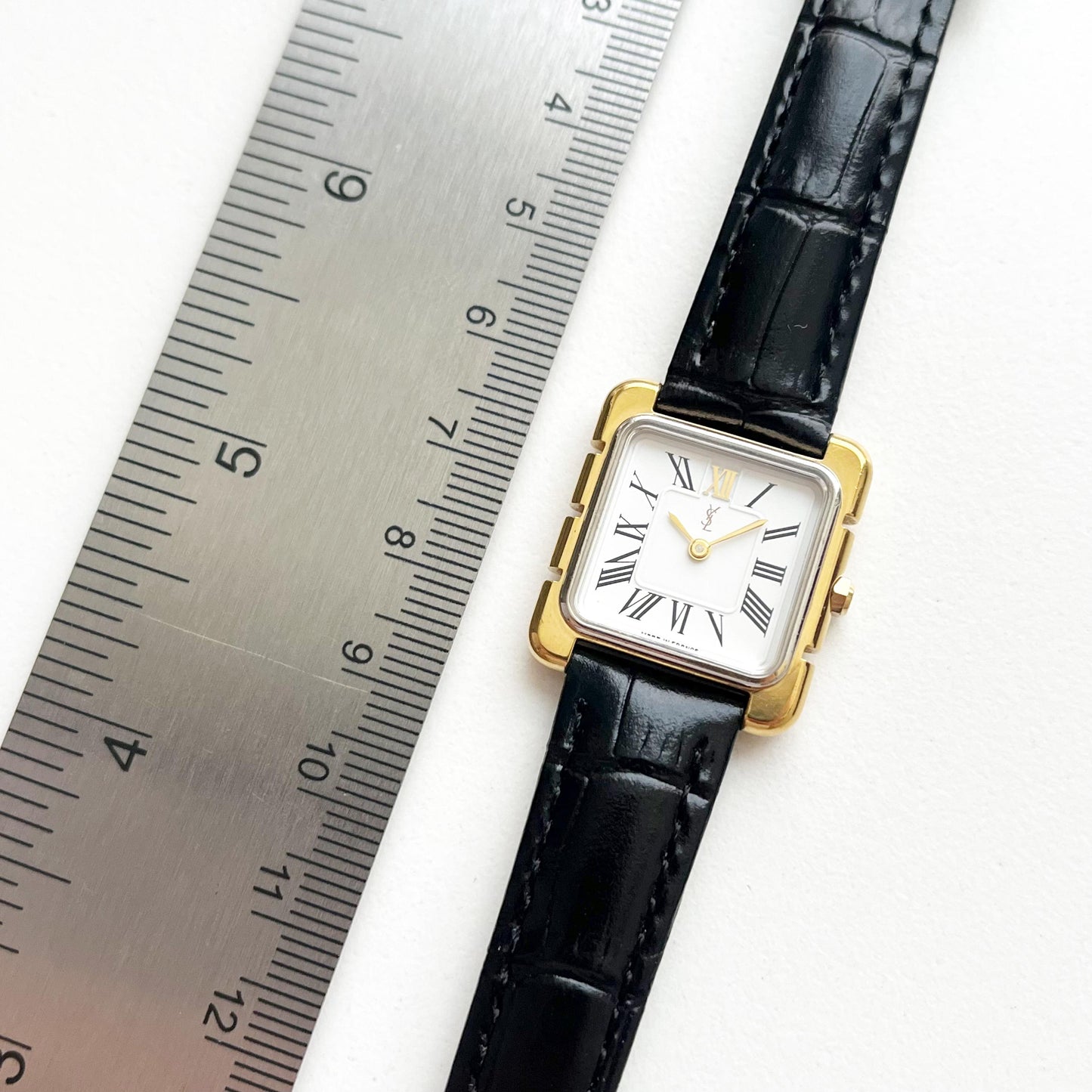 Yves Saint Laurent Square Gold Vintage Womens Watch, Gift for Her, Boxed
