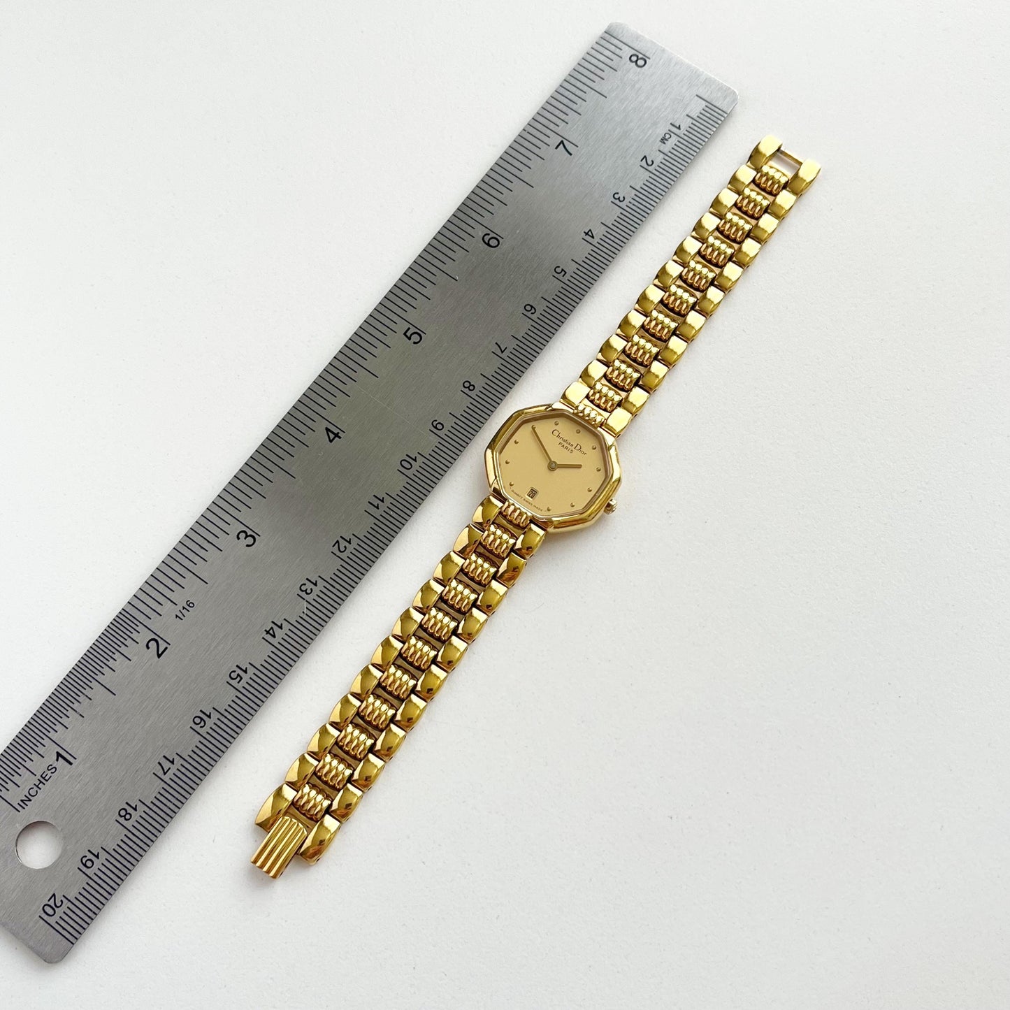 Christian Dior Gold Vintage Womens Watch, Gold Dial, Boxed, Gift for Her - 16.5cm