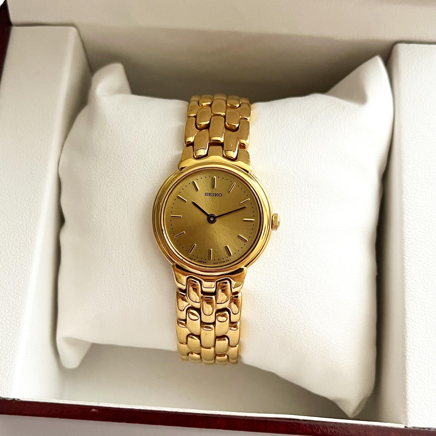 Seiko Vintage Gold Womens Watch, Boxed, Gift for Her, 17cm