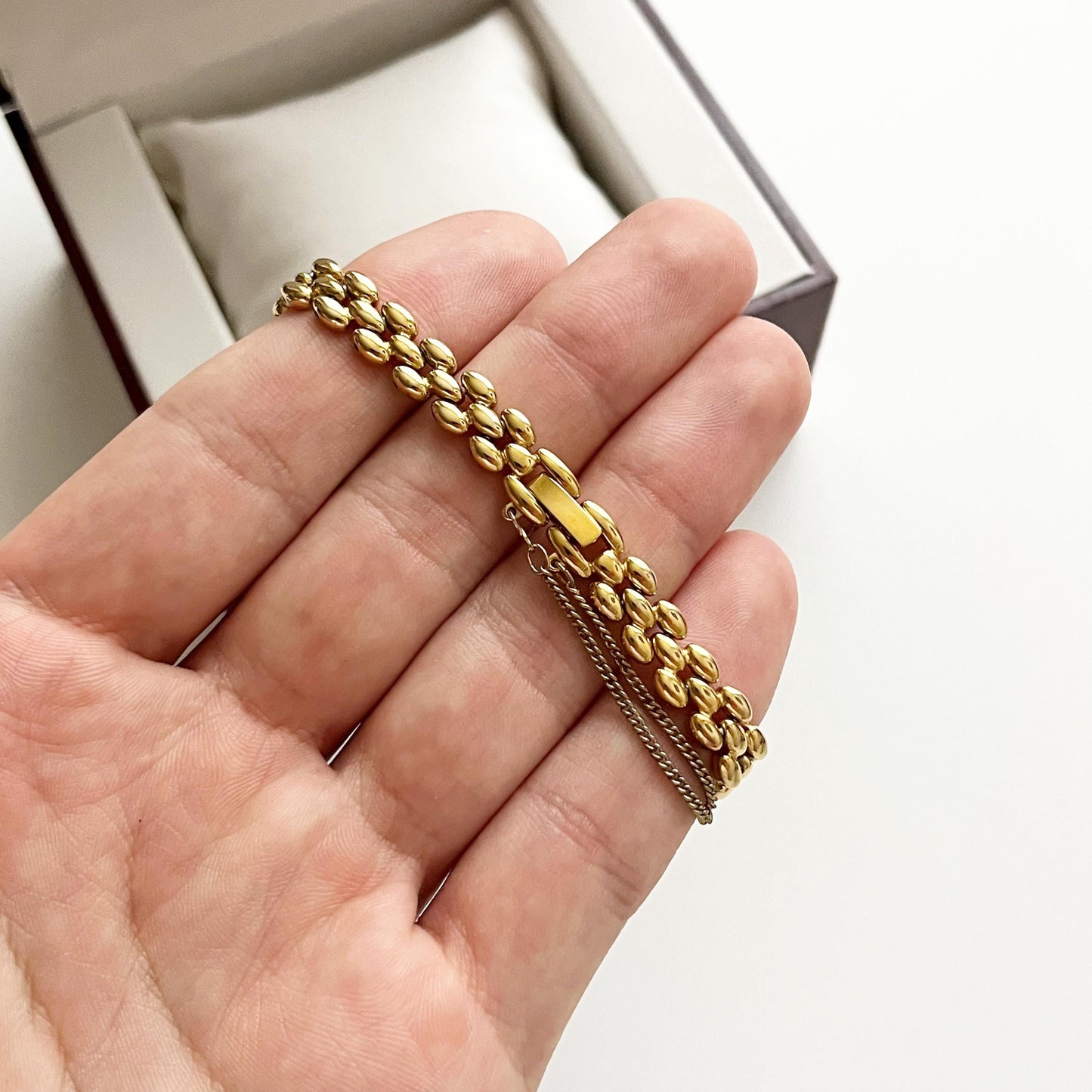 Seiko Vintage Womens Gold Plated Watch, Ruby Bracelet, 18.5cm