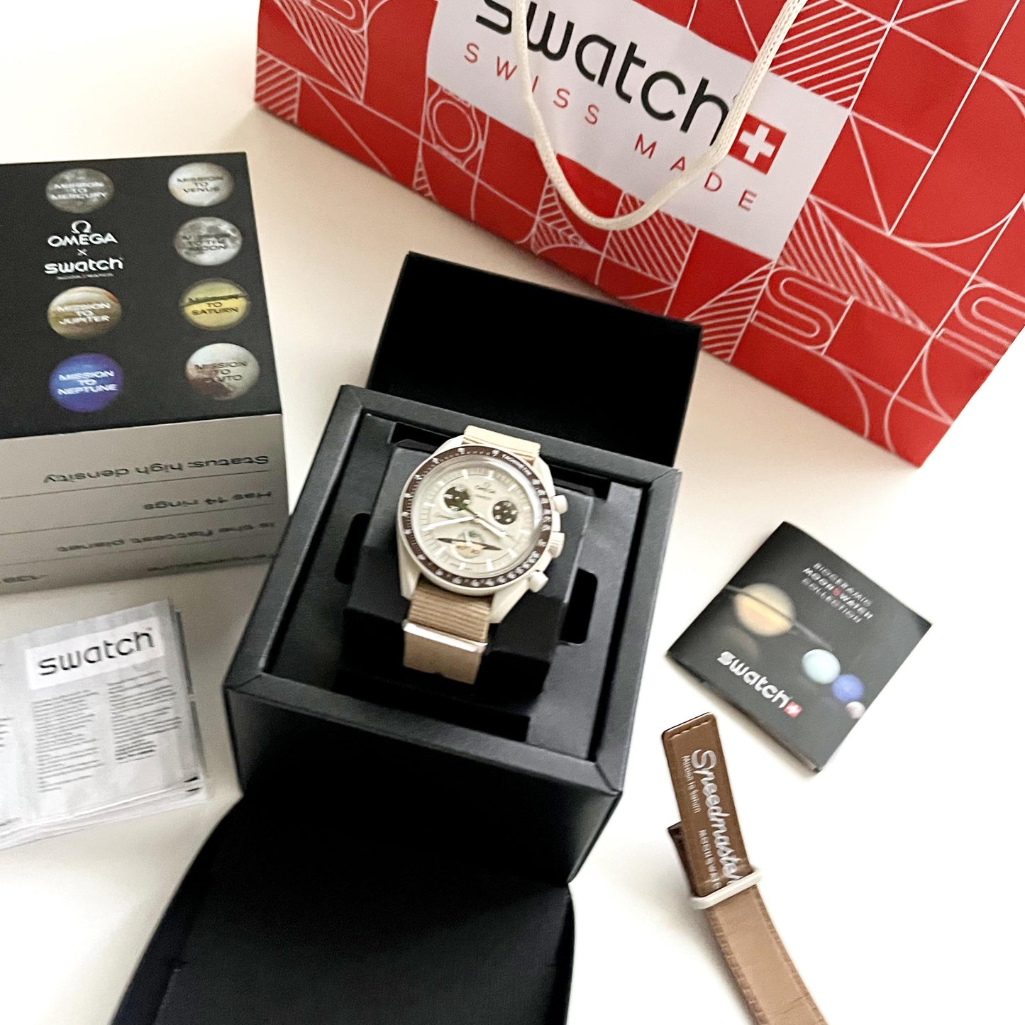 Omega x Swatch, Mission To Saturn, Full Set, 2 Bands, Mens Watch, Gift for Him