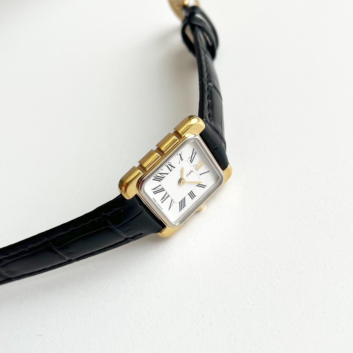 Yves Saint Laurent Square Gold Vintage Womens Watch, Gift for Her, Boxed