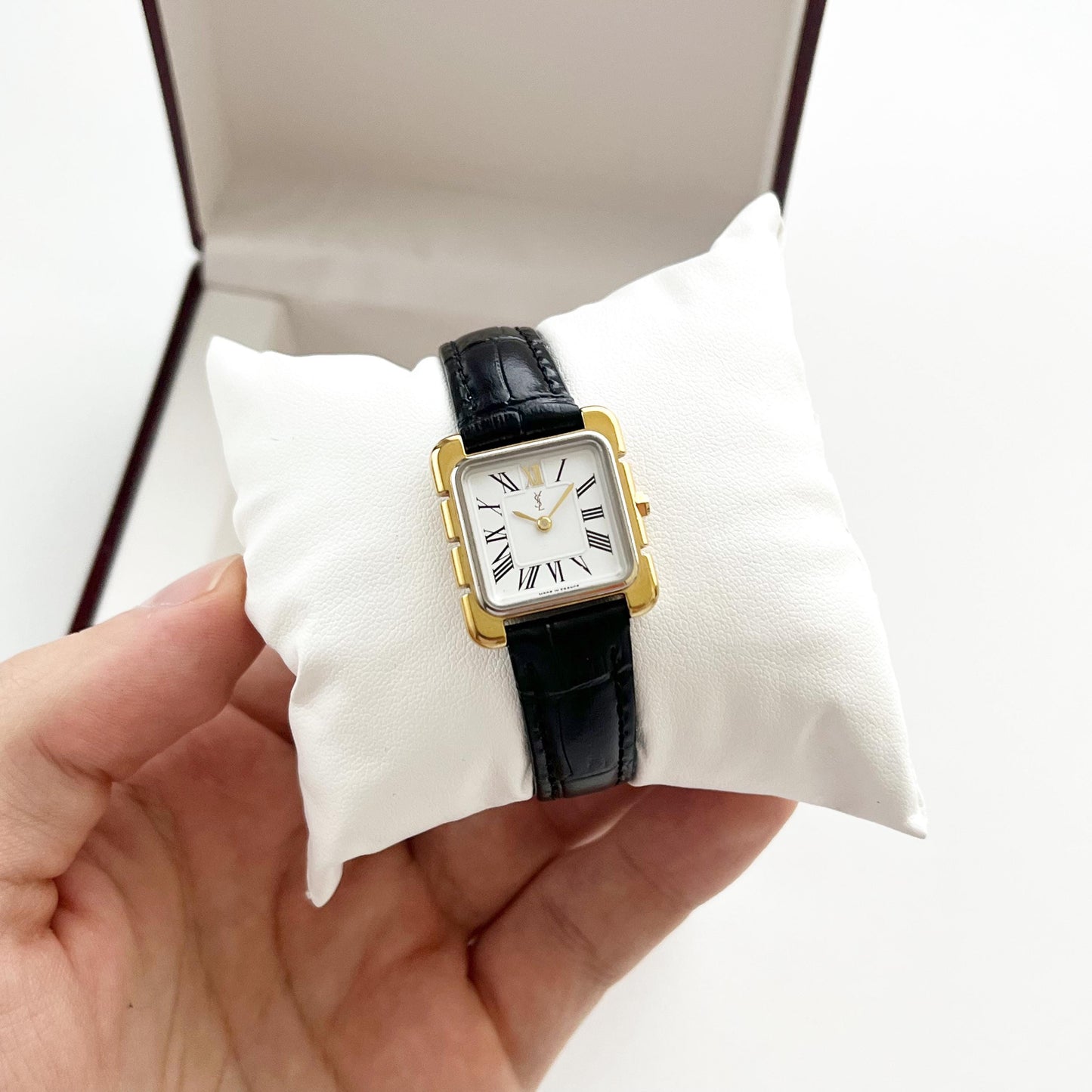 Yves Saint Laurent Square Gold Vintage Womens Watch, Gift for Her, Boxed