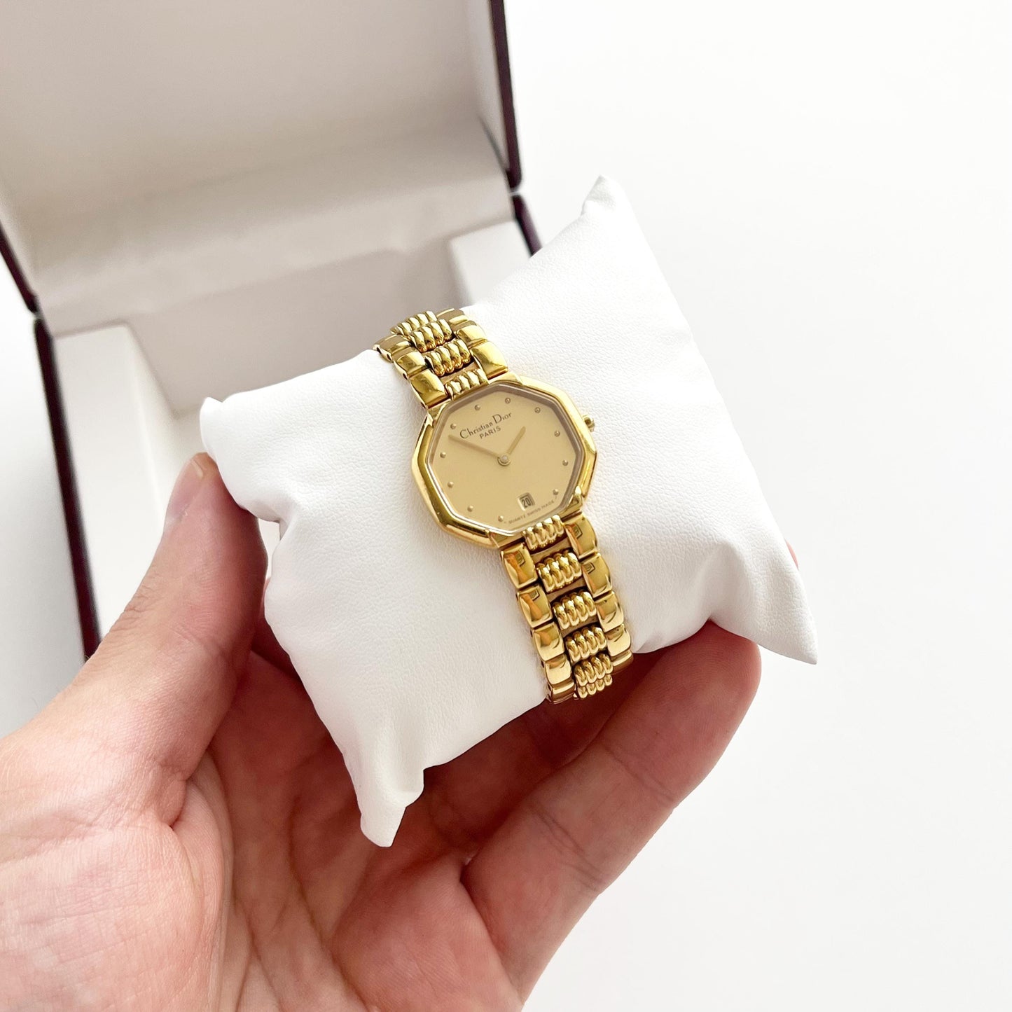 Christian Dior Gold Vintage Womens Watch, Gold Dial, Boxed, Gift for Her - 16.5cm