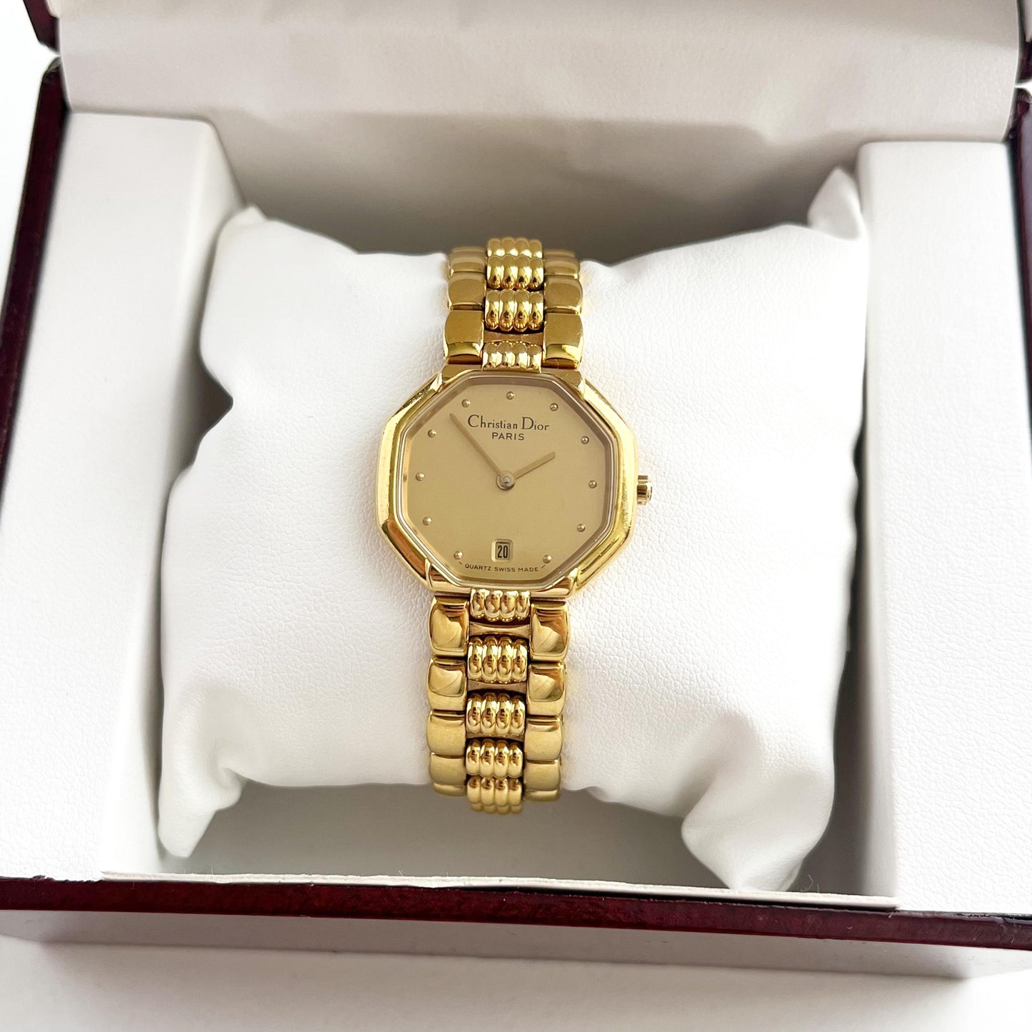 Christian Dior Gold Vintage Womens Watch, Gold Dial, Boxed, Gift for Her - 16.5cm