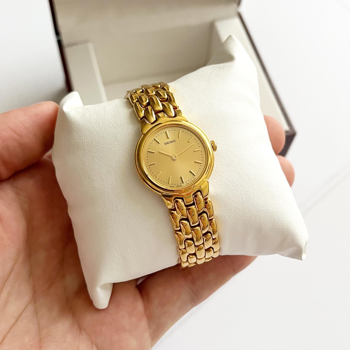 Seiko Vintage Gold Womens Watch, Boxed, Gift for Her, 17cm