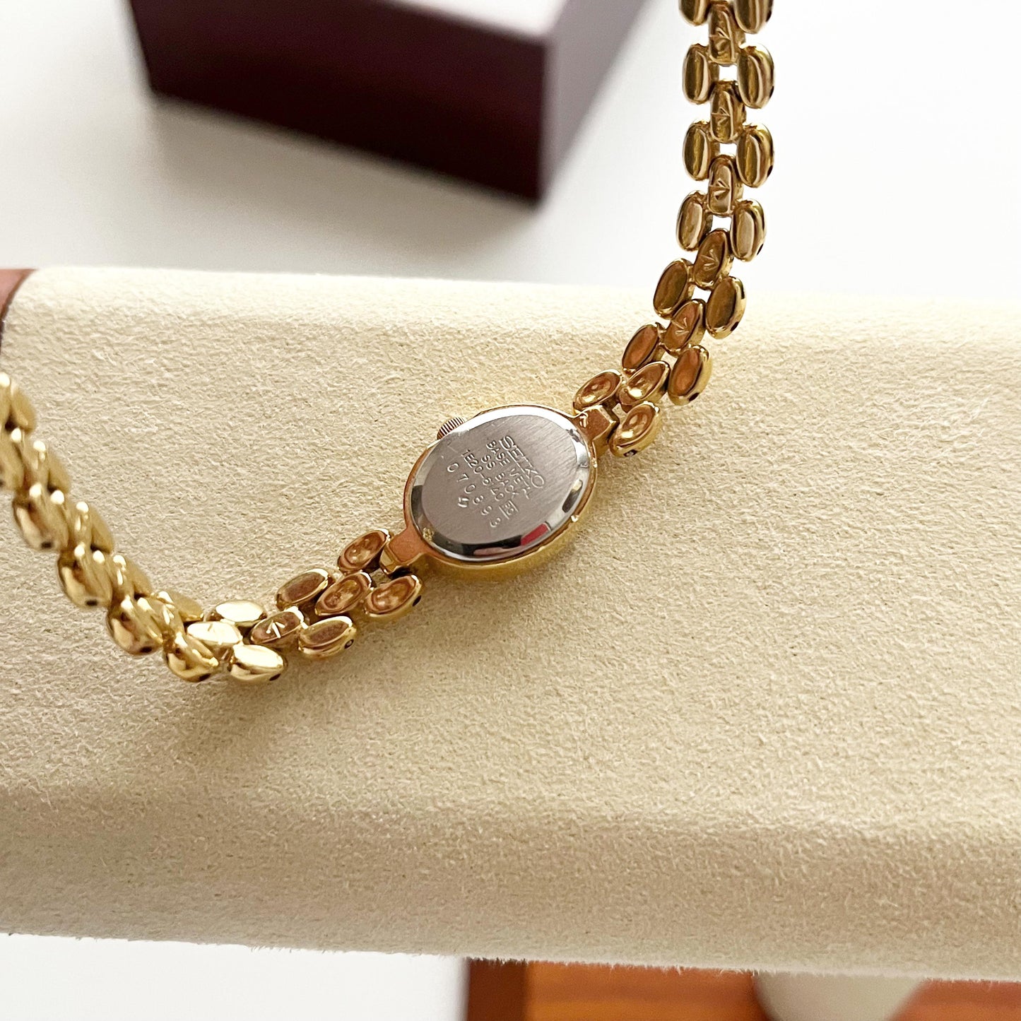 Seiko Vintage Womens Gold Plated Watch, Ruby Bracelet, 18.5cm