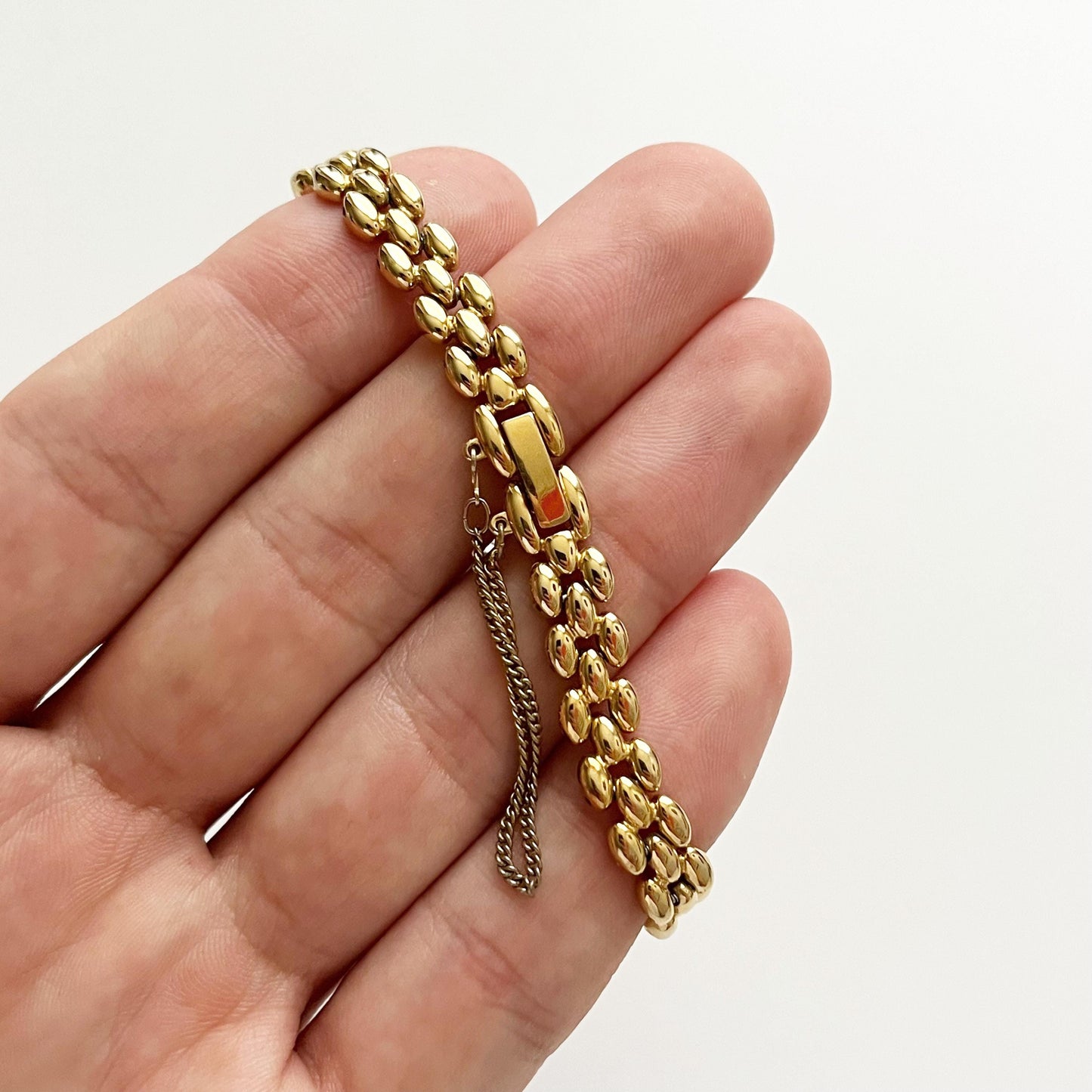 Seiko Vintage Womens Gold Plated Watch, Ruby Bracelet, 18.5cm