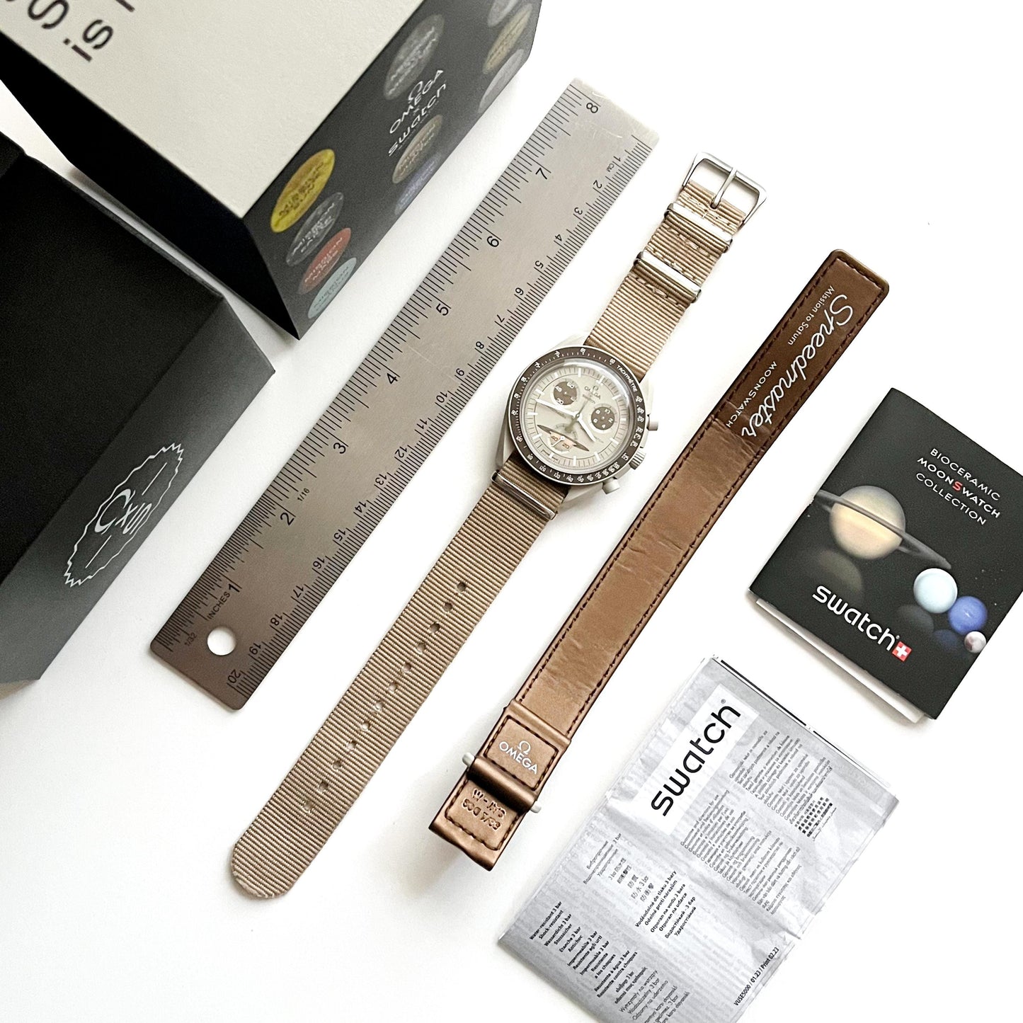 Omega x Swatch, Mission To Saturn, Full Set, 2 Bands, Mens Watch, Gift for Him
