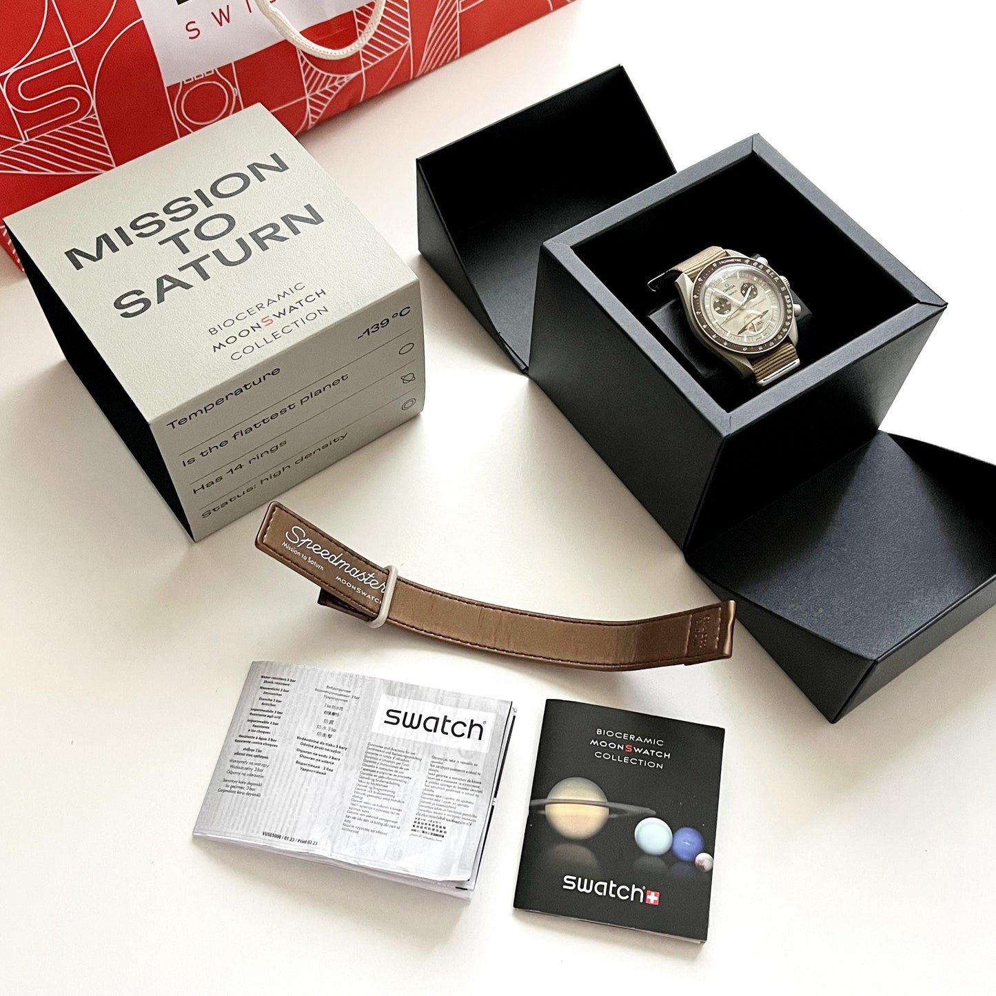 Omega x Swatch, Mission To Saturn, Full Set, 2 Bands, Mens Watch, Gift for Him